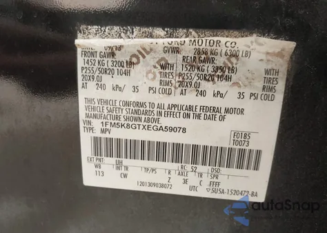 2014 Ford Explorer Sport from USA, damaged, VIN 1FM5K8GTXEGA59078